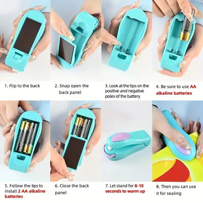 Portable Mini Heat Sealer For Plastic Bags ( Pack Of 2 )