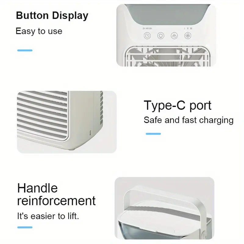 Portable Mini Air Cooler Fan | USB-Powered Personal AC ❄️