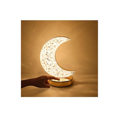 Hamsa 3D Deer Crystal Ball Ornament with Snowflake Stars, with Wooden Base(Deer 16 Color Changing)