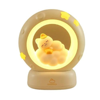 Hamsa 3D Deer Crystal Ball Ornament with Snowflake Stars, with Wooden Base(Deer 16 Color Changing)