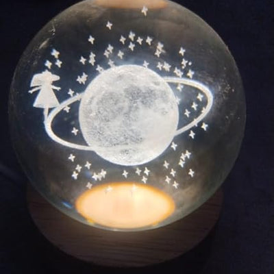 3D Love Heart Crystal Ball Night Lamp