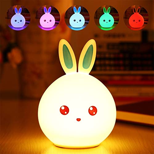 One94Store Rechargeable Silicone Panda Night Light for Kids | 7-Color LED Changing Lamp | Adorable Room Decor & Gift for Toddlers, Teens, & Valentine's Day Present | Soft BPA-Free Nightlight