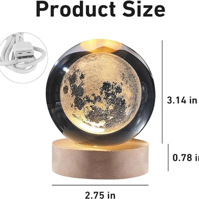 3D Love Heart Crystal Ball Night Lamp