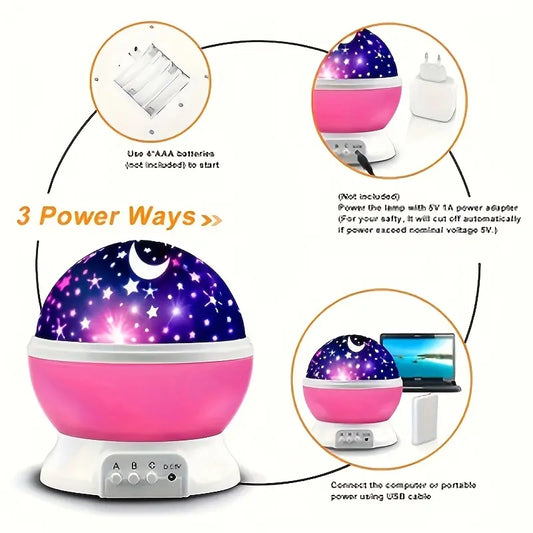 REFULGIX Star Master Rotating 360 Degree Moon Night Light Lamp Projector with Colors and USB Cable,Lamp for Kids Room Night Bulb (Multi Color,Pack of 1,Plastic) LED