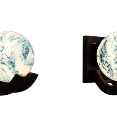 ONECYA ROYAL FANCY Traditional Indoor Wall Light Brown Color Globe Shape E27 Holder Upto 100-Watts Made in India (Bulb Not Included) Pack of 1(Wood) (Antique, 1)