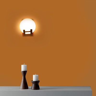 ONECYA ROYAL FANCY Traditional Indoor Wall Light Brown Color Globe Shape E27 Holder Upto 100-Watts Made in India (Bulb Not Included) Pack of 1(Wood) (Antique, 1)