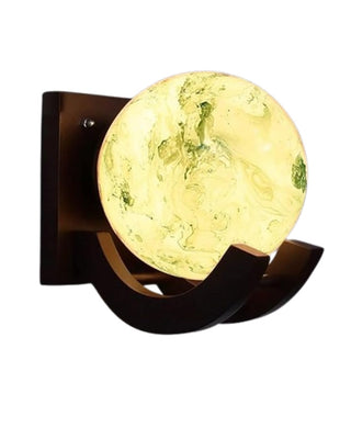 ONECYA ROYAL FANCY Traditional Indoor Wall Light Brown Color Globe Shape E27 Holder Upto 100-Watts Made in India (Bulb Not Included) Pack of 1(Wood) (Antique, 1)