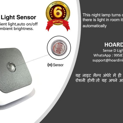 Hoard 0.5W Led Plug in Smart Night Lamp with Automatic Sensor -(Warm White) Pack of 1(Polycarbonate)