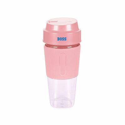 BOSS Smoothie Maker & Portable Electric USB Juice Maker Juicer Bottle Blender Mixer, Rechargeable Bottle Power Blender for Smoothie, Milk Shakes and Juice, 2400 mAh Li-ion Rechargable Battery, 500 ML, built-in Jar, Black