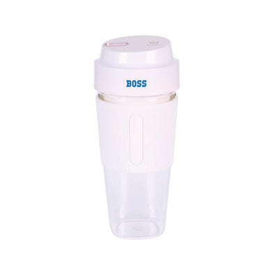 BOSS Smoothie Maker & Portable Electric USB Juice Maker Juicer Bottle Blender Mixer, Rechargeable Bottle Power Blender for Smoothie, Milk Shakes and Juice, 2400 mAh Li-ion Rechargable Battery, 500 ML, built-in Jar, Black