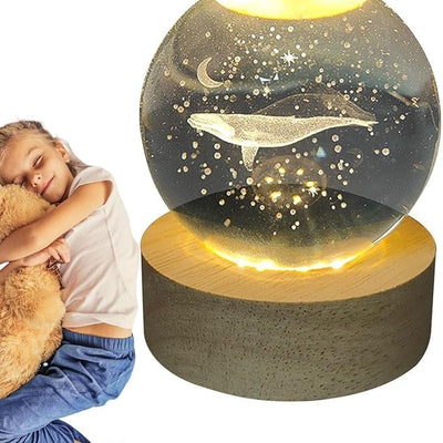 3D Love Heart Crystal Ball Night Lamp