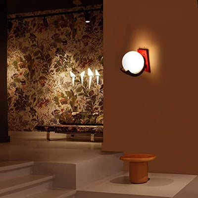ONECYA ROYAL FANCY Traditional Indoor Wall Light Brown Color Globe Shape E27 Holder Upto 100-Watts Made in India (Bulb Not Included) Pack of 1(Wood) (Antique, 1)
