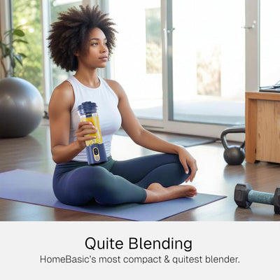 HOMEBASIC Portable Blender with Sipper Jar (500ML) for Kitchen Smoothies Juices Shakes Crushing Ice Baby Food (HB-R100)