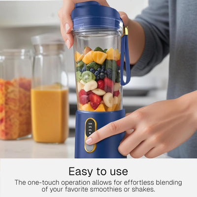HOMEBASIC Portable Blender with Sipper Jar (500ML) for Kitchen Smoothies Juices Shakes Crushing Ice Baby Food (HB-R100)