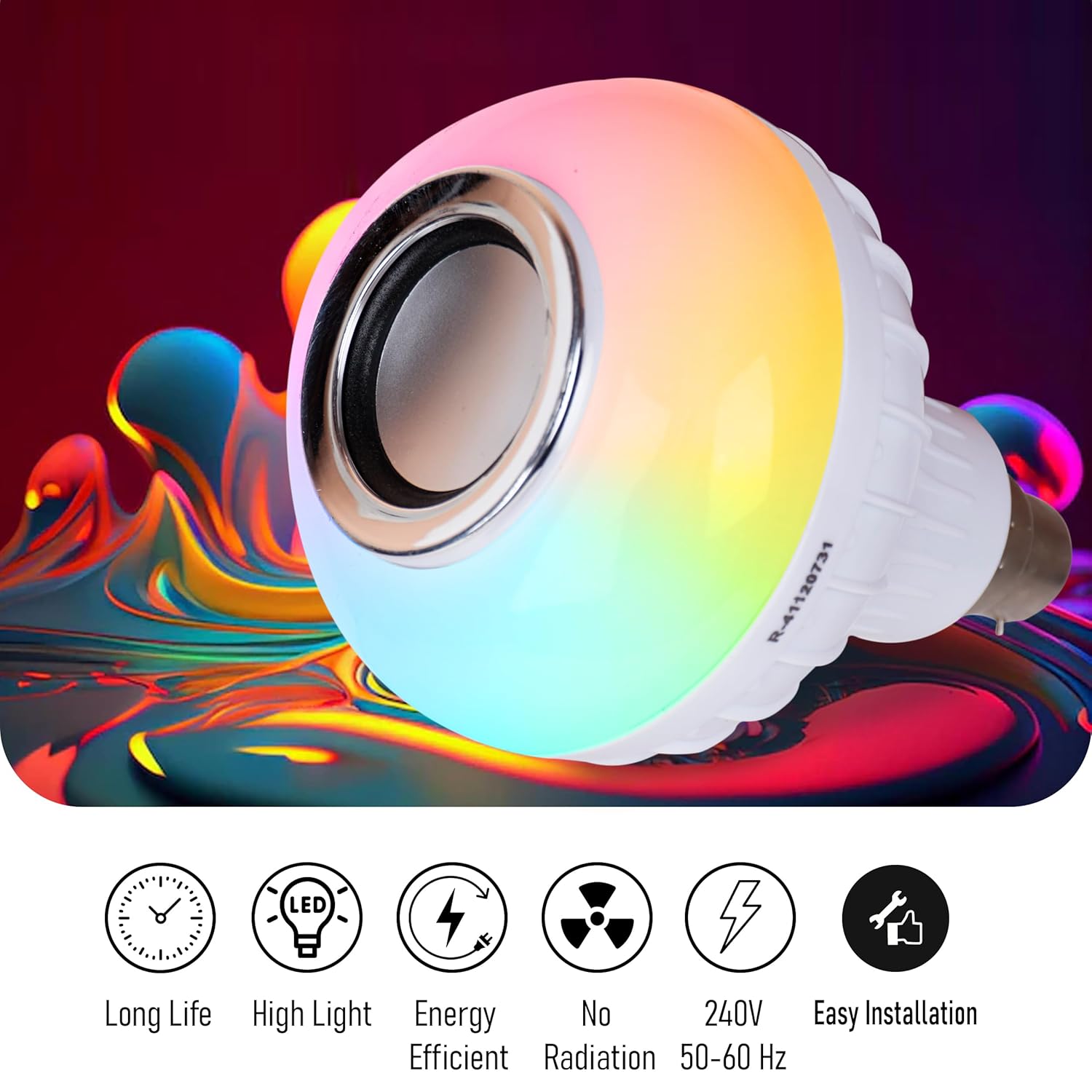 Gesto 12 W Led Wireless Light Bulb With Speaker | Bluetooth Enabled | Rgb Music Light | Colour Changing Remote Control Access| B22 Holder