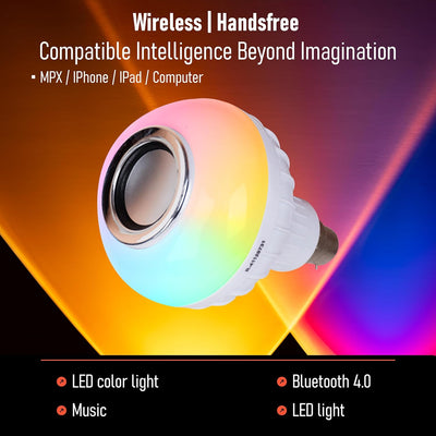 Gesto 12 W Led Wireless Light Bulb With Speaker | Bluetooth Enabled | Rgb Music Light | Colour Changing Remote Control Access| B22 Holder